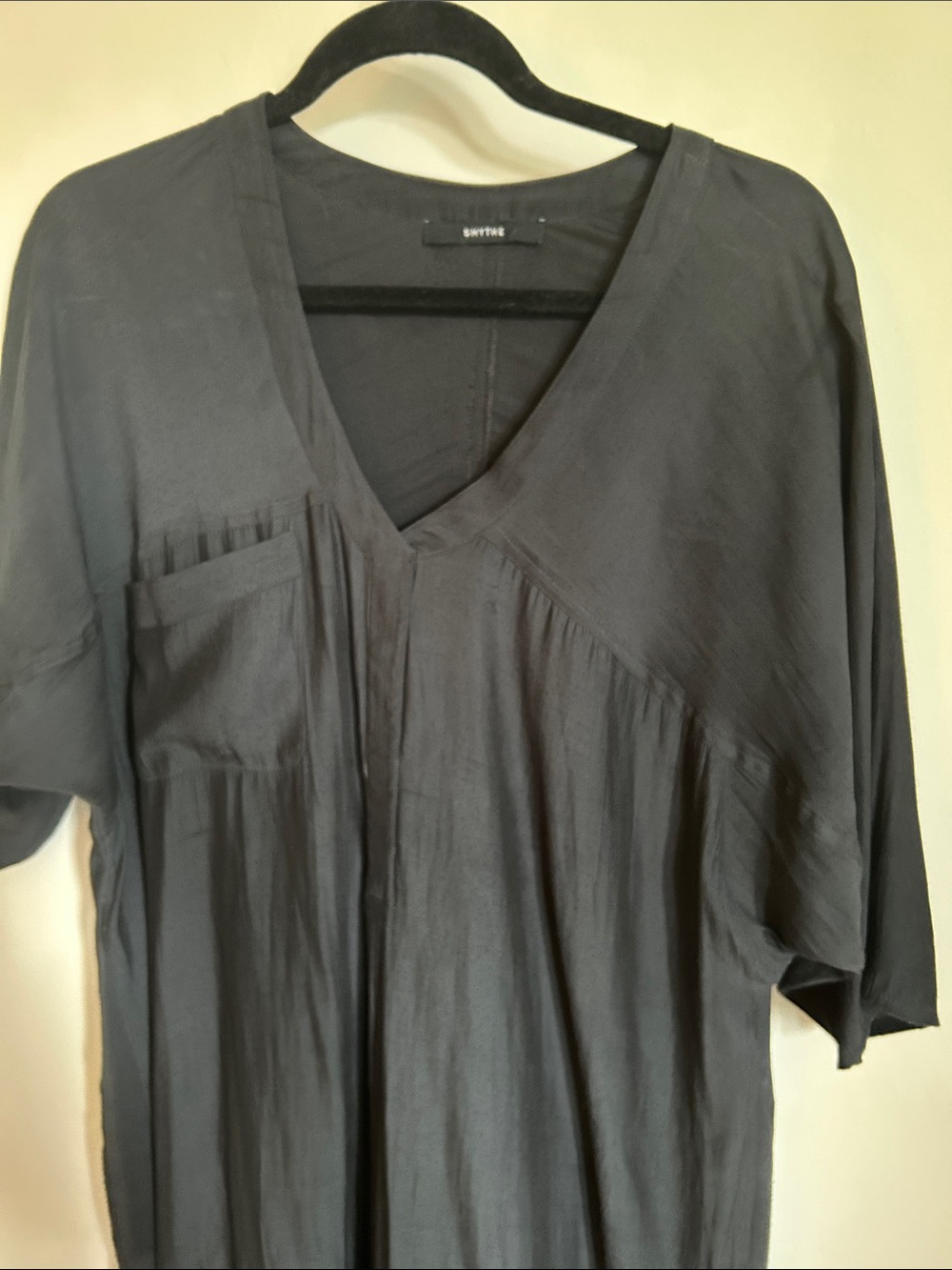 Simple V-Neck Black Shift Dress from Smythe - Picture 3 of 5